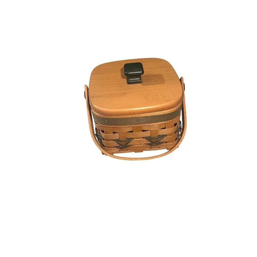 Longaberger‎ 2000 Let It Snow Tree Trimming Basket with Lid and Tag Miniature